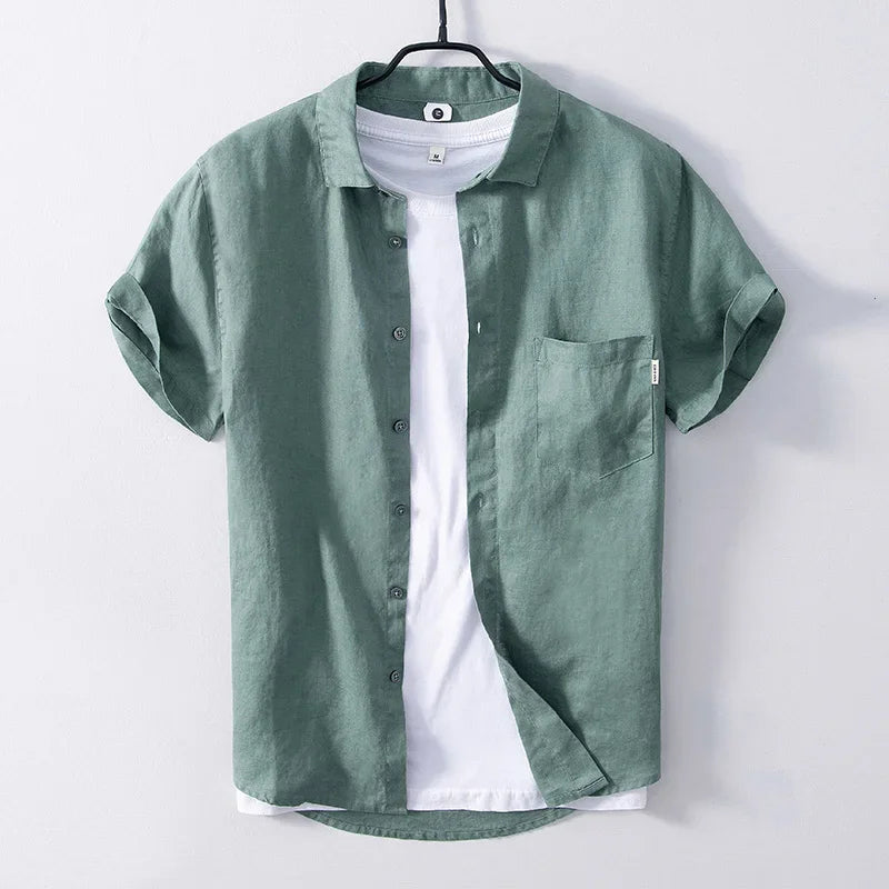 Camicia casual da uomo in lino