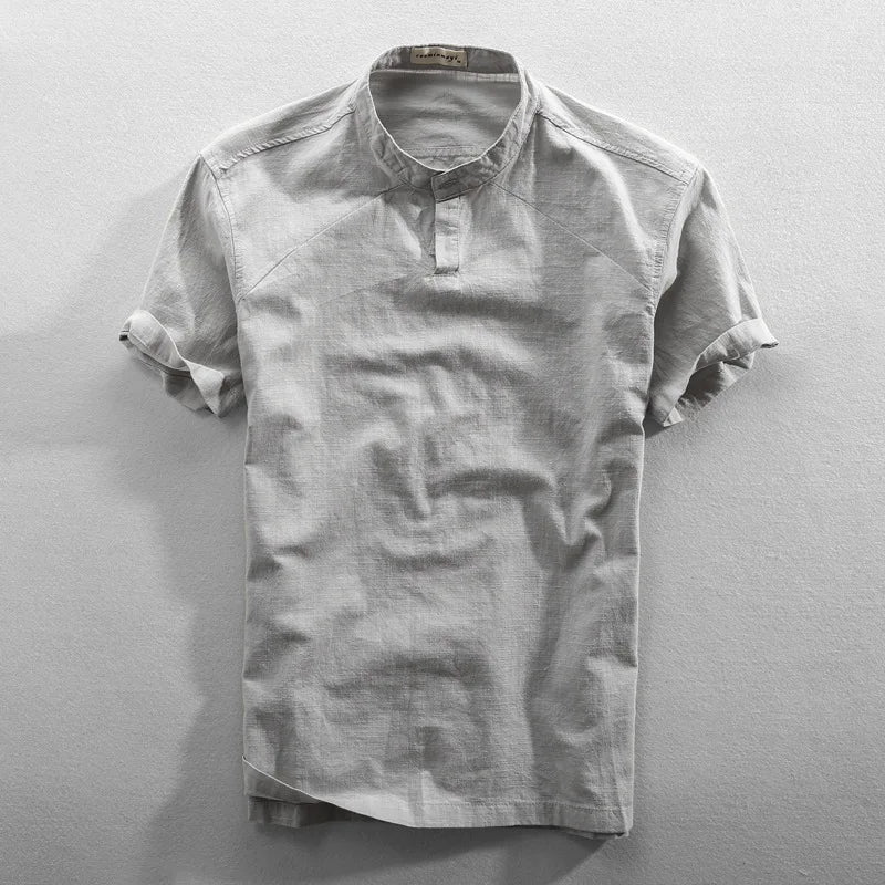 Elegante camicia estiva in cotone e lino