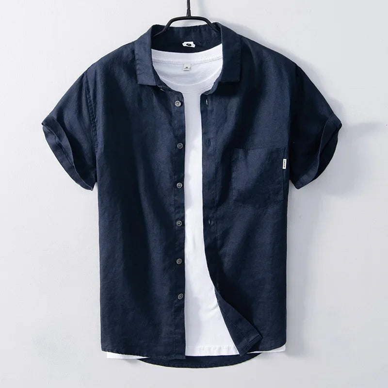 Camicia casual da uomo in lino