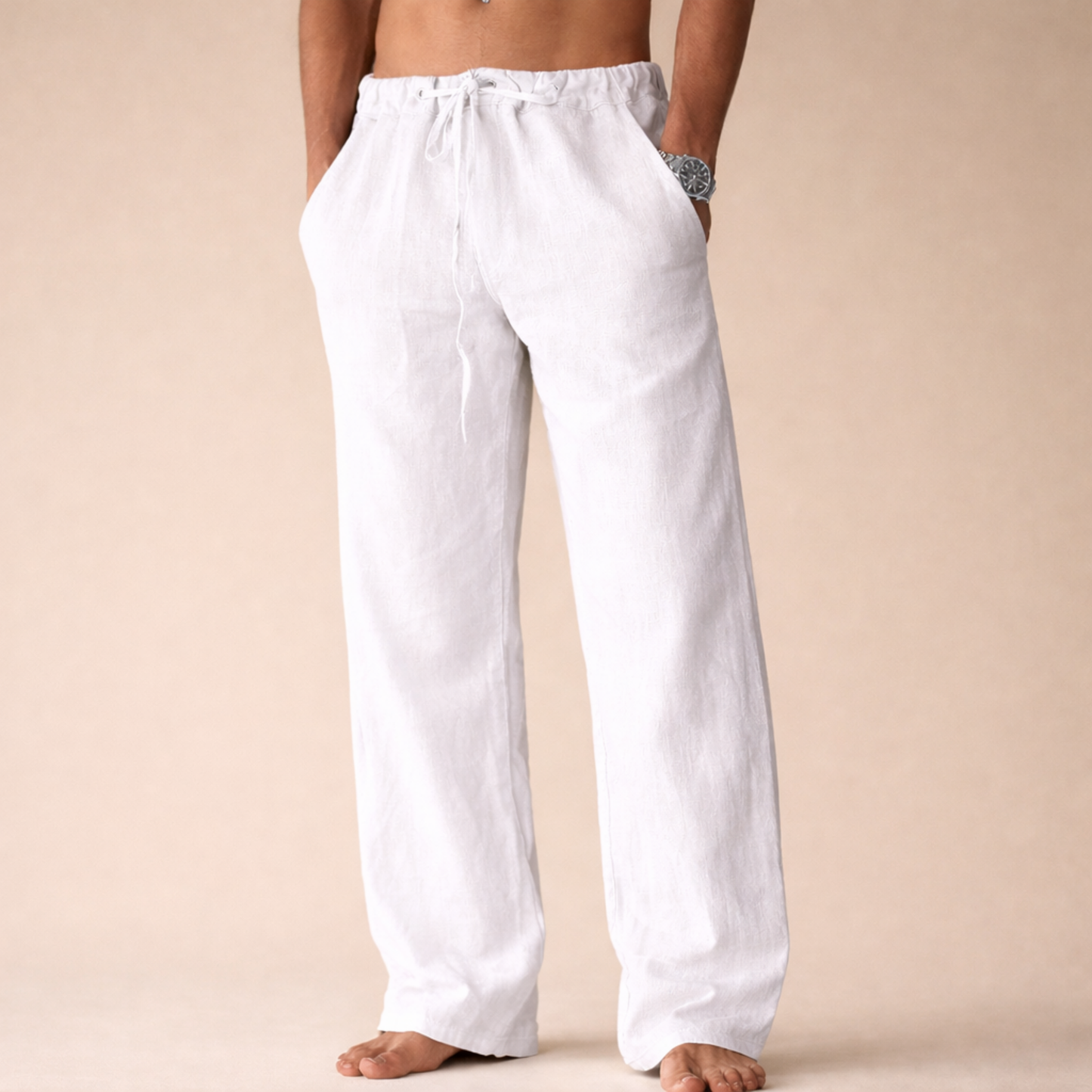Pantaloni casual da uomo in lino