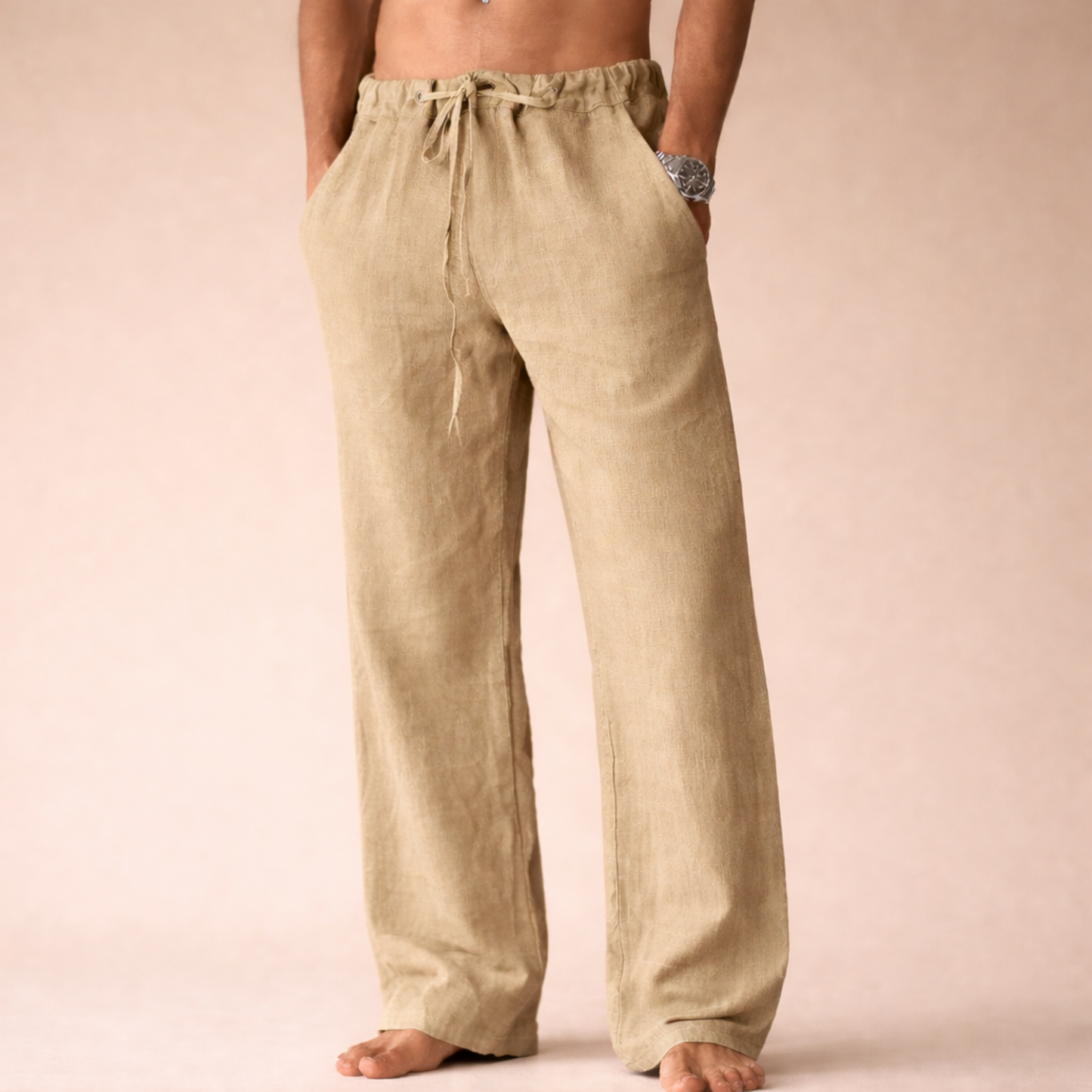 Pantaloni casual da uomo in lino