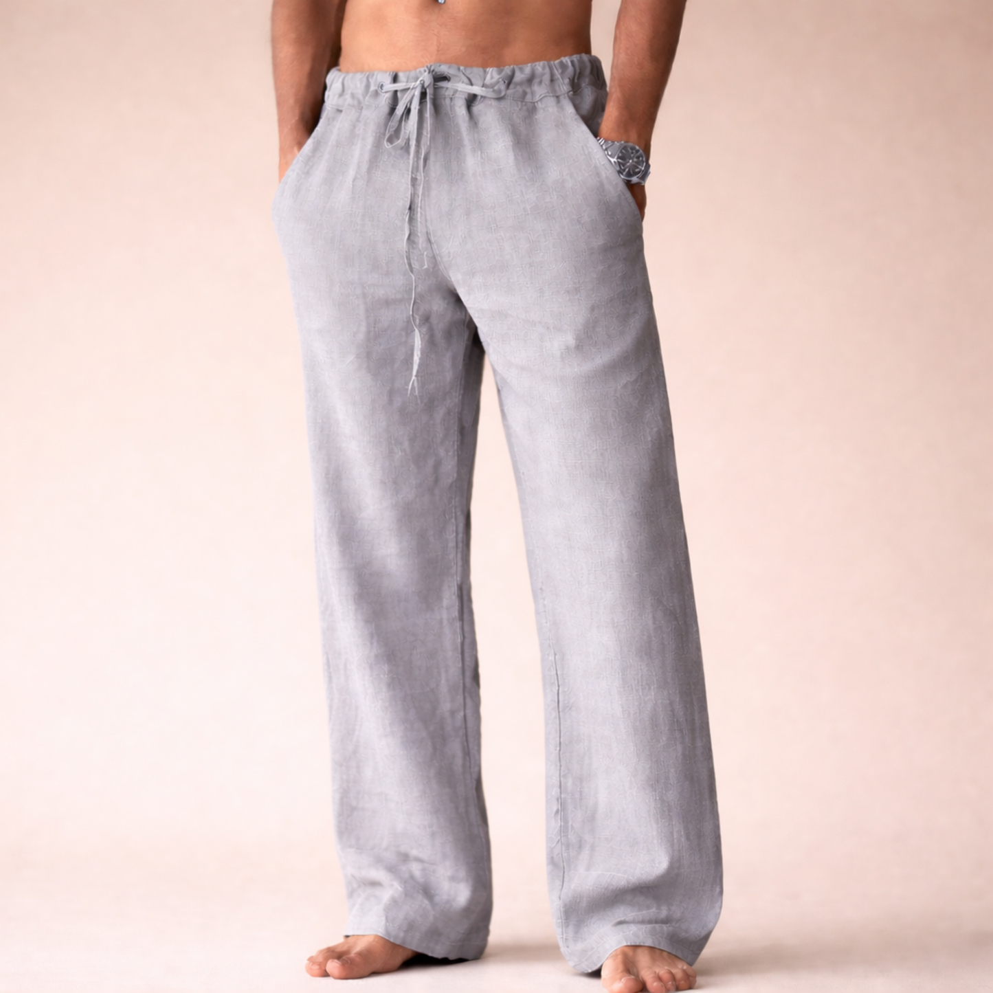 Pantaloni casual da uomo in lino
