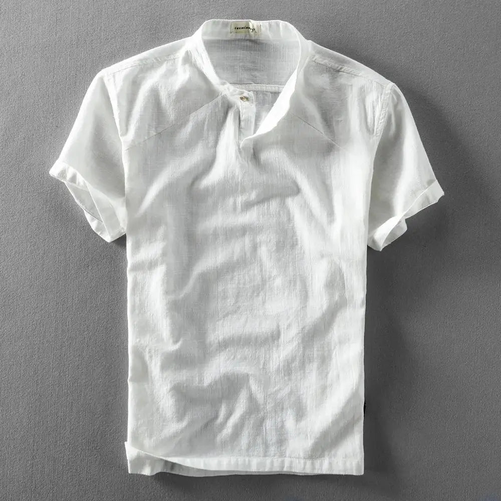 Elegante camicia estiva in cotone e lino
