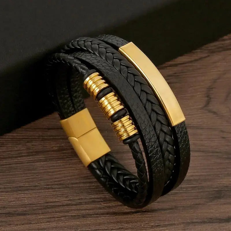 Elegant Woven Leather Men's Bracelet
