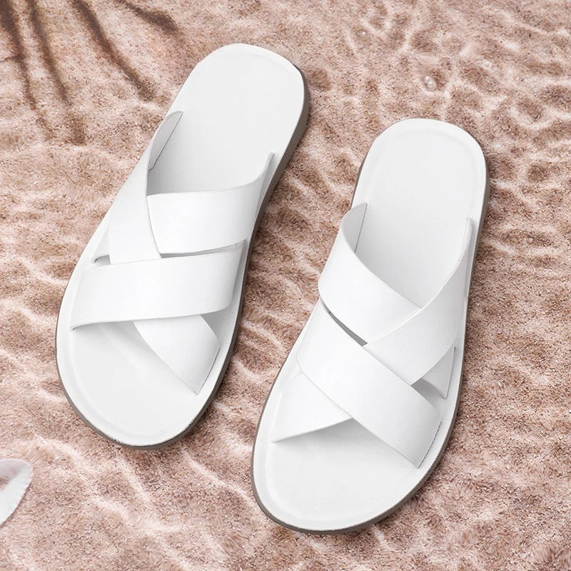 Elegant Leather Men's Slippers