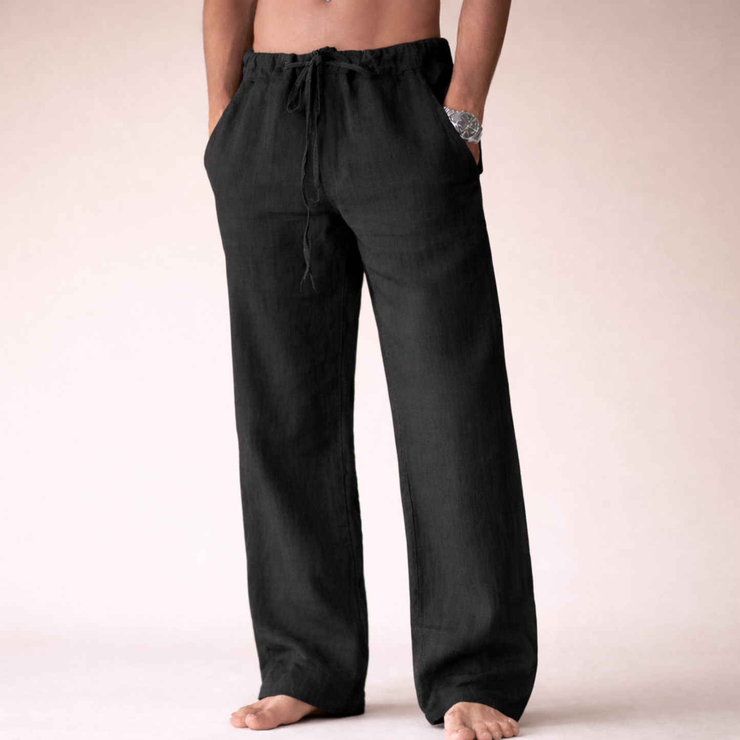 Pantaloni casual da uomo in lino