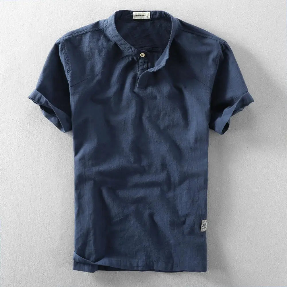 Elegante camicia estiva in cotone e lino