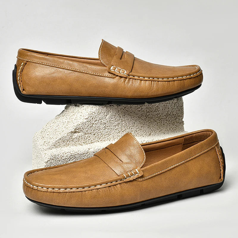 Mocassins bateau en cuir chic