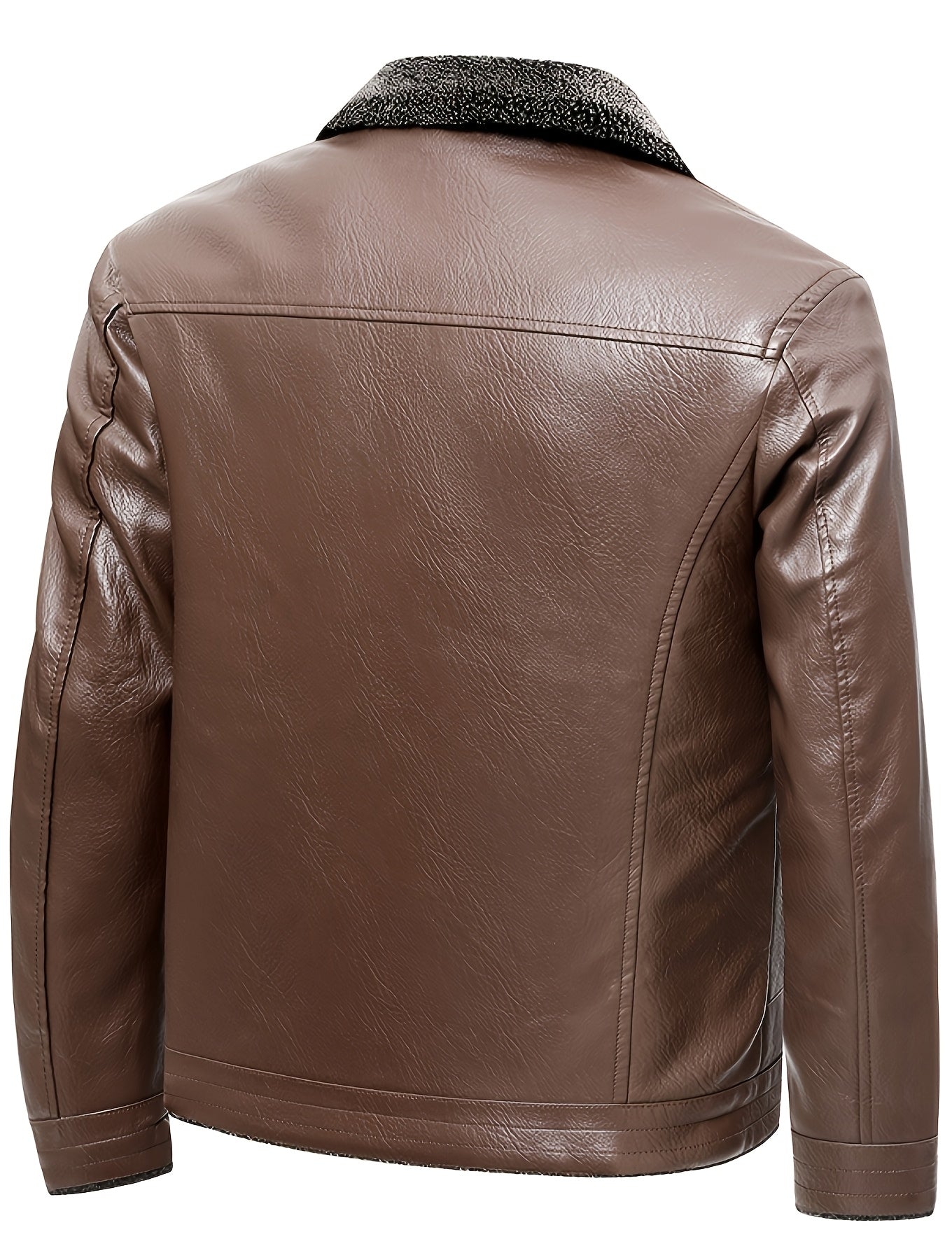 Elegant Fleece-Lined Leather Jacket