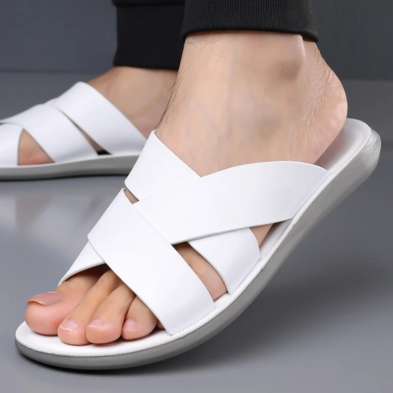 Elegant Leather Men's Slippers