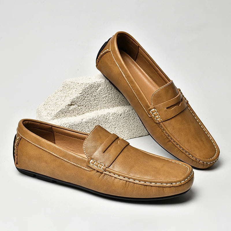 Mocassins bateau en cuir chic