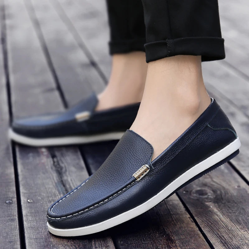 Zapatos de vestir elegantes de piel sin cordones