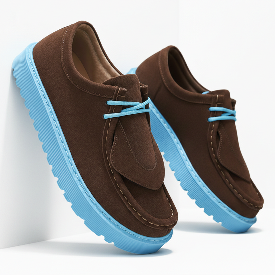 Sapatos elegantes de camurça