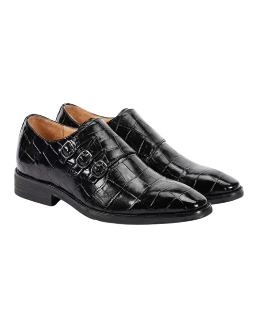 Chaussures chic à boucles en cuir