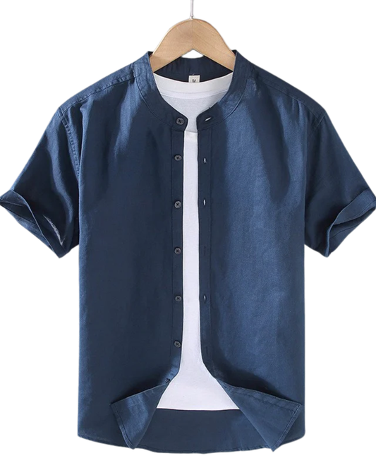Camicia di lino a maniche corte