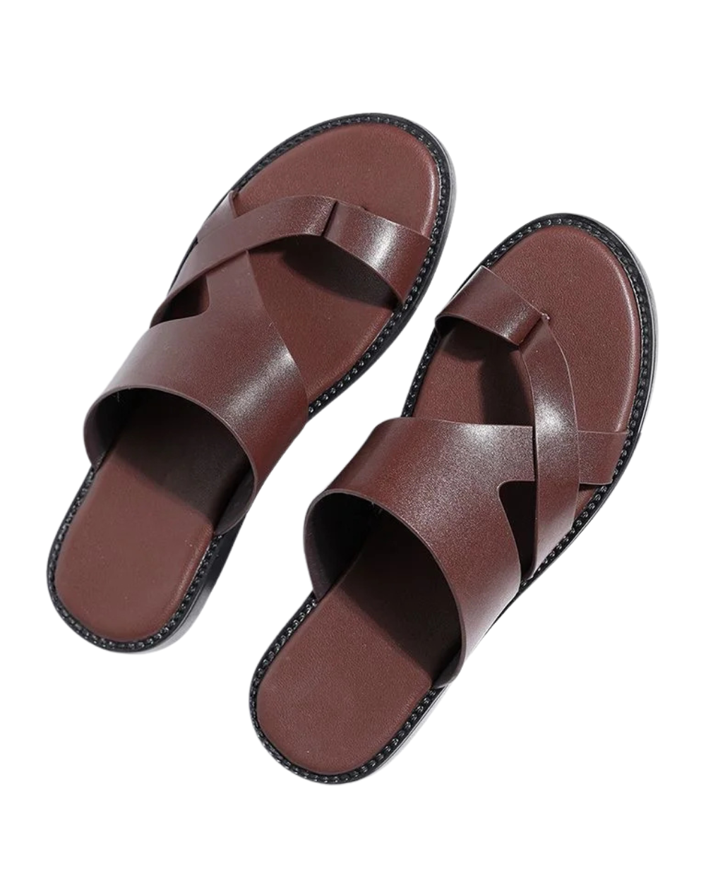 Elegant Leather Cross Strap Sandals