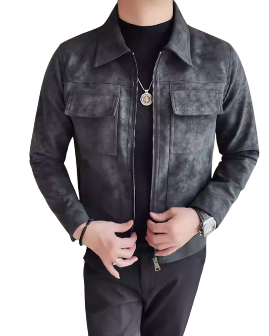 Veste en daim décontractée