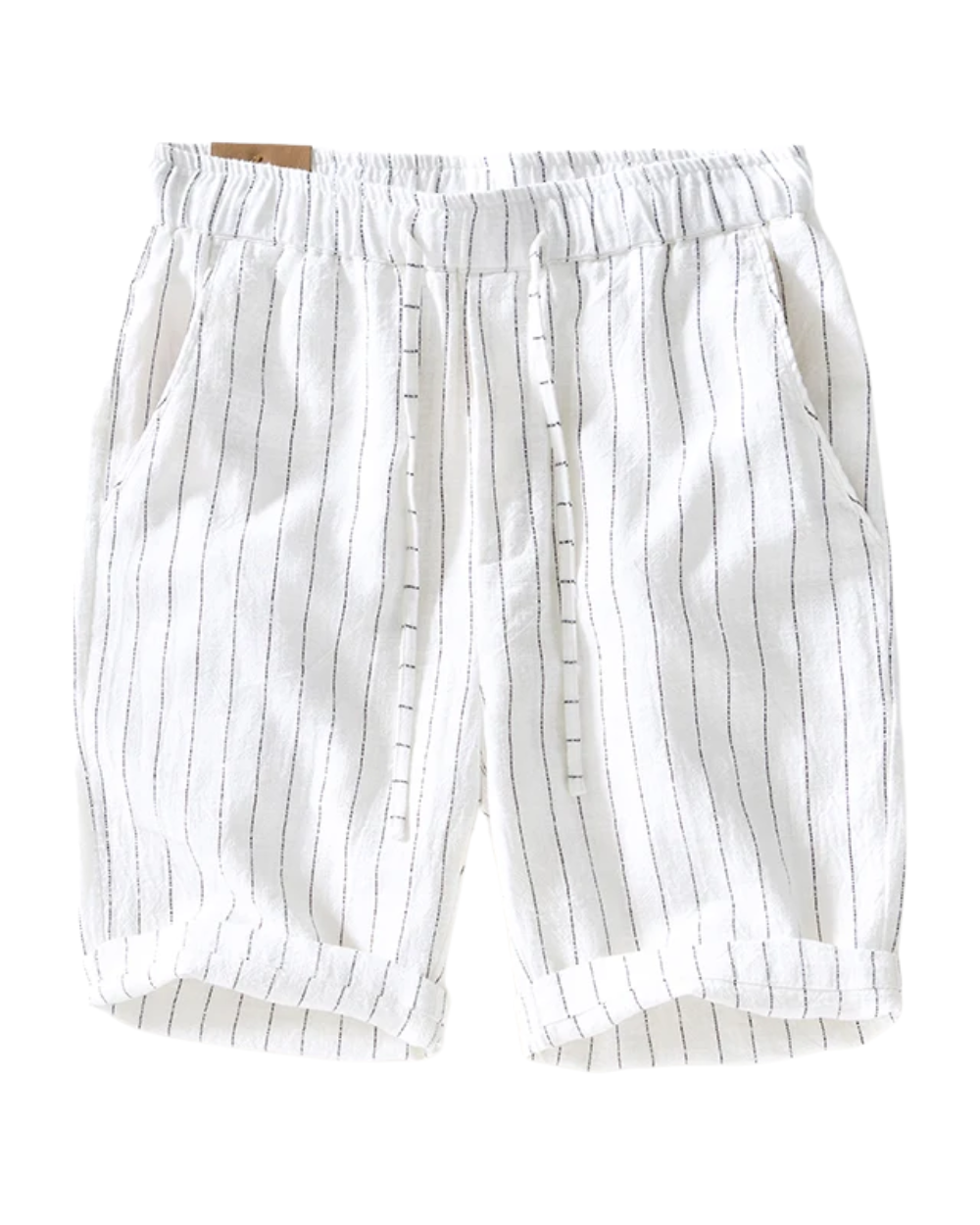 Eleganti pantaloncini in misto cotone e lino