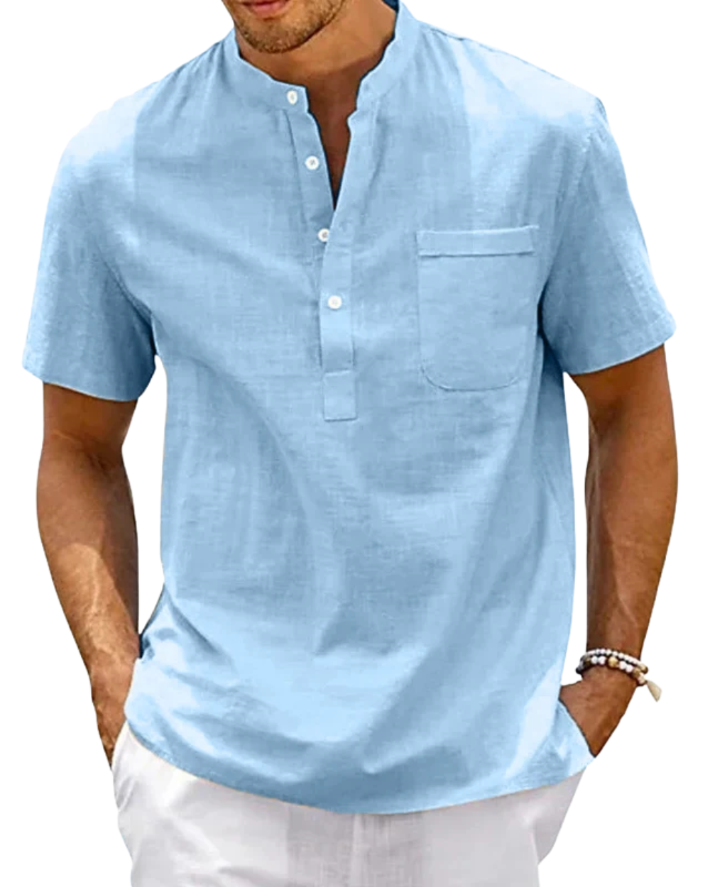 Chemise élégante à manches courtes en coton