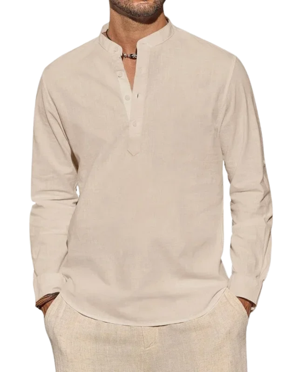 Κομψό πουκάμισο με μακριά μανίκια