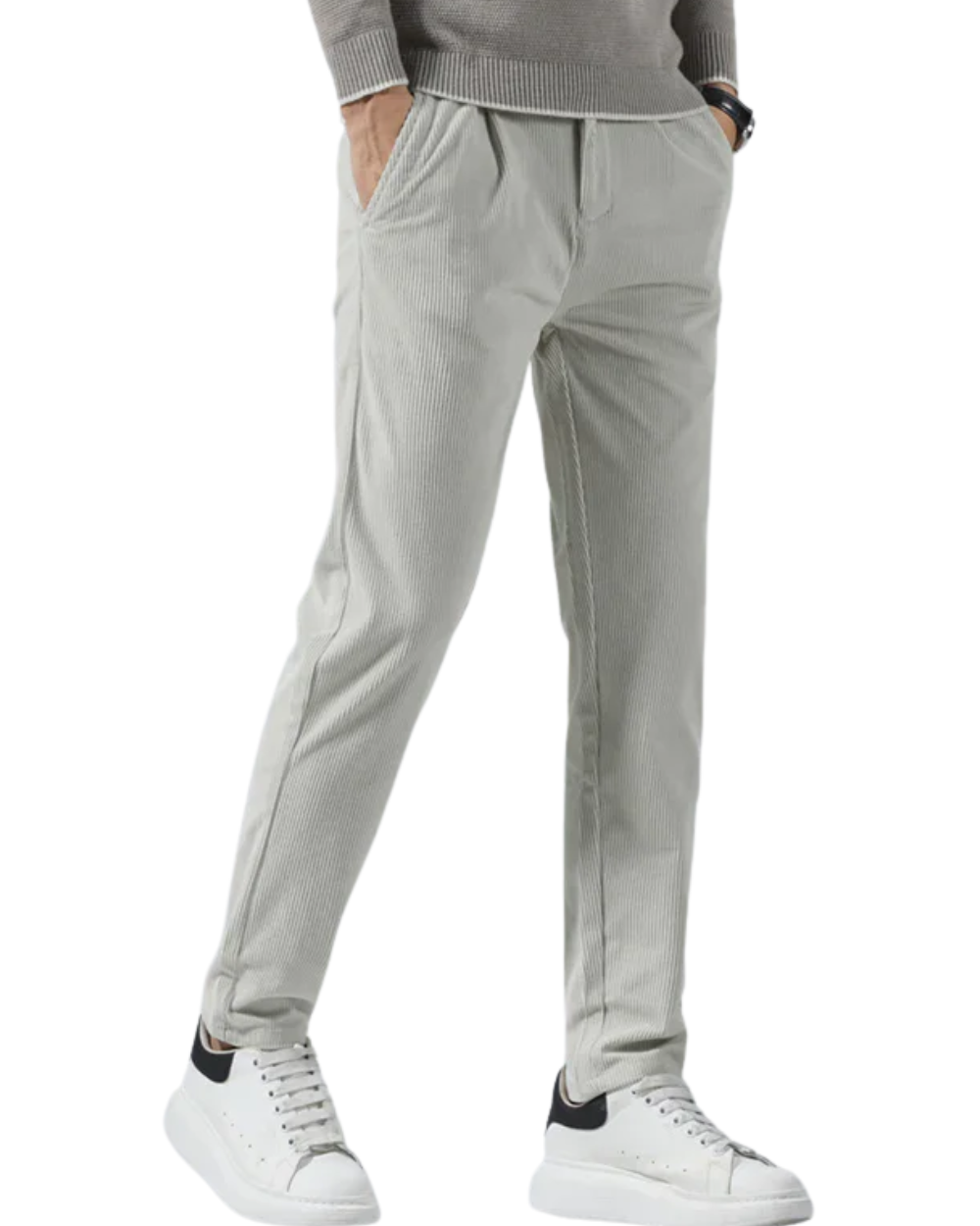 Pantaloni casual in velluto a coste