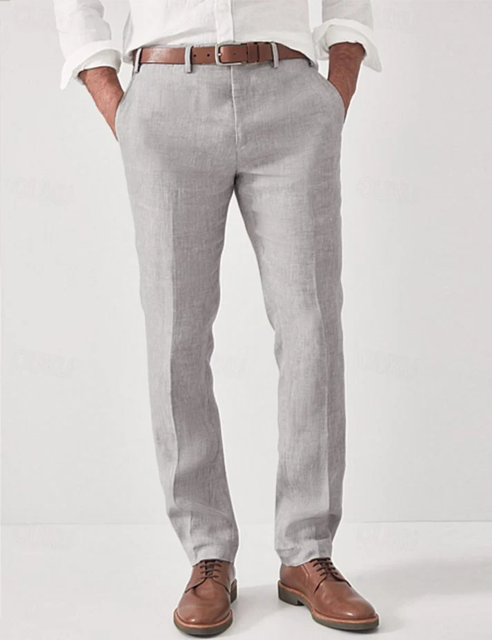 Eleganti pantaloni da cerimonia in lino