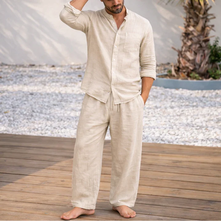 Elegante set in lino leggero e traspirante