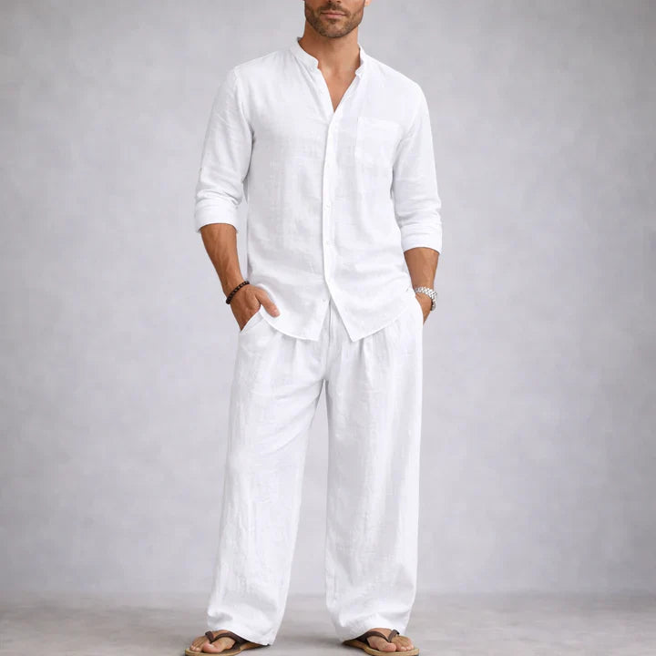 Elegante set in lino leggero e traspirante