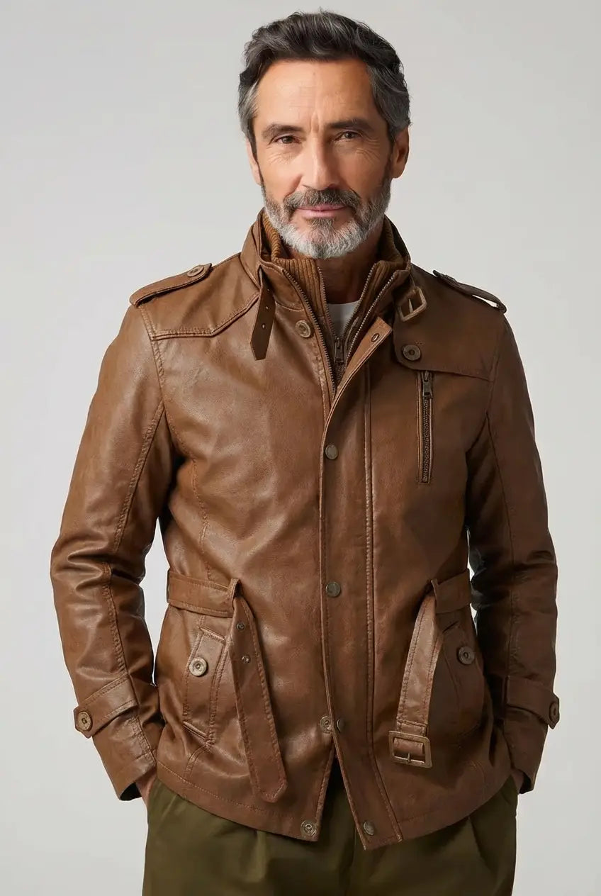 Givalli - Long Leather Biker Jacket