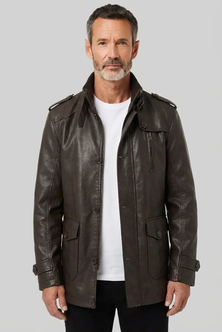 Givalli - Long Leather Biker Jacket