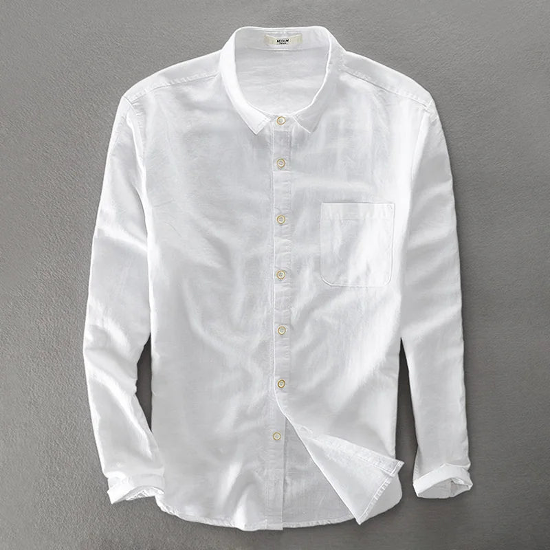 Camicia elegante in cotone e lino