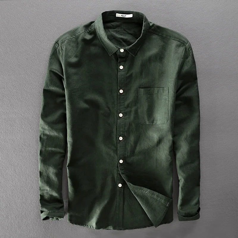 Camicia elegante in cotone e lino