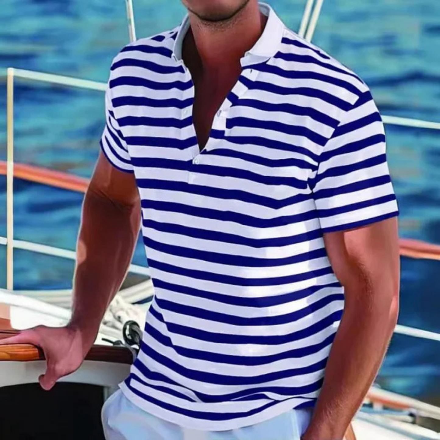 Casual Striped Polo Shirt