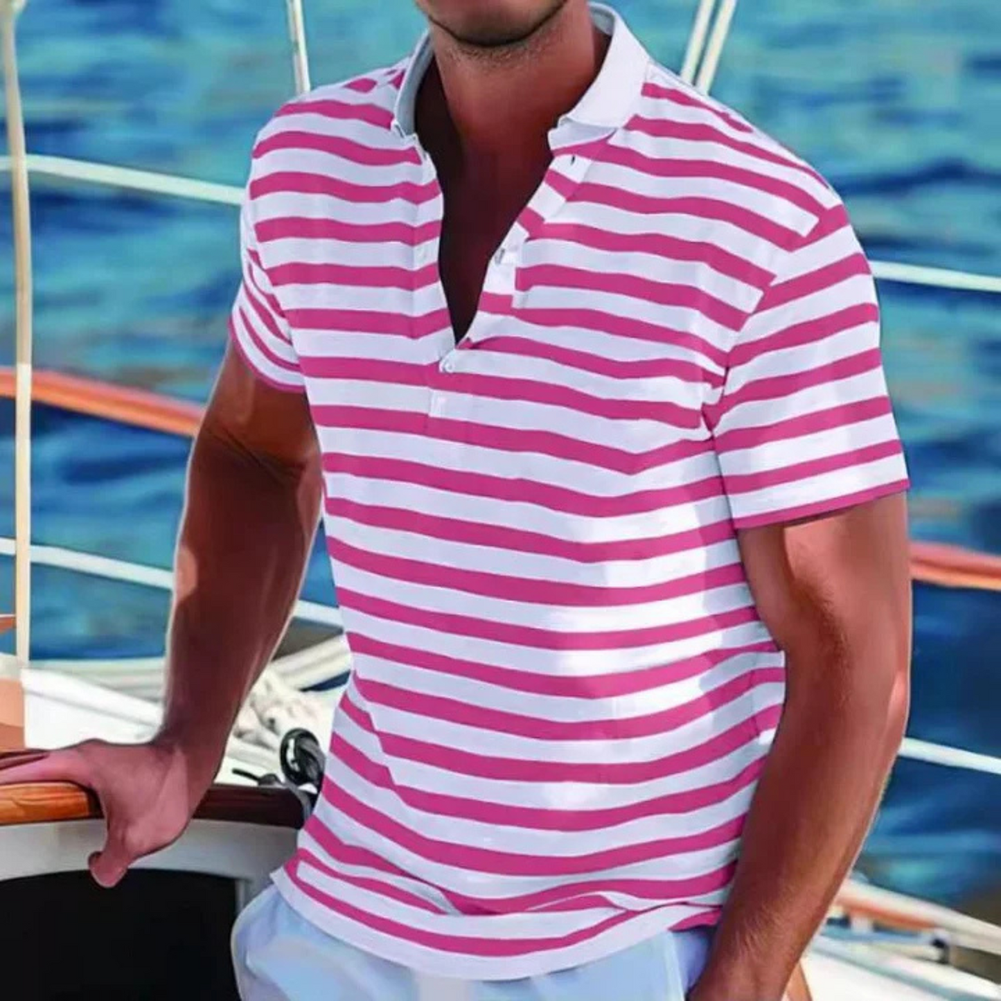 Casual Striped Polo Shirt