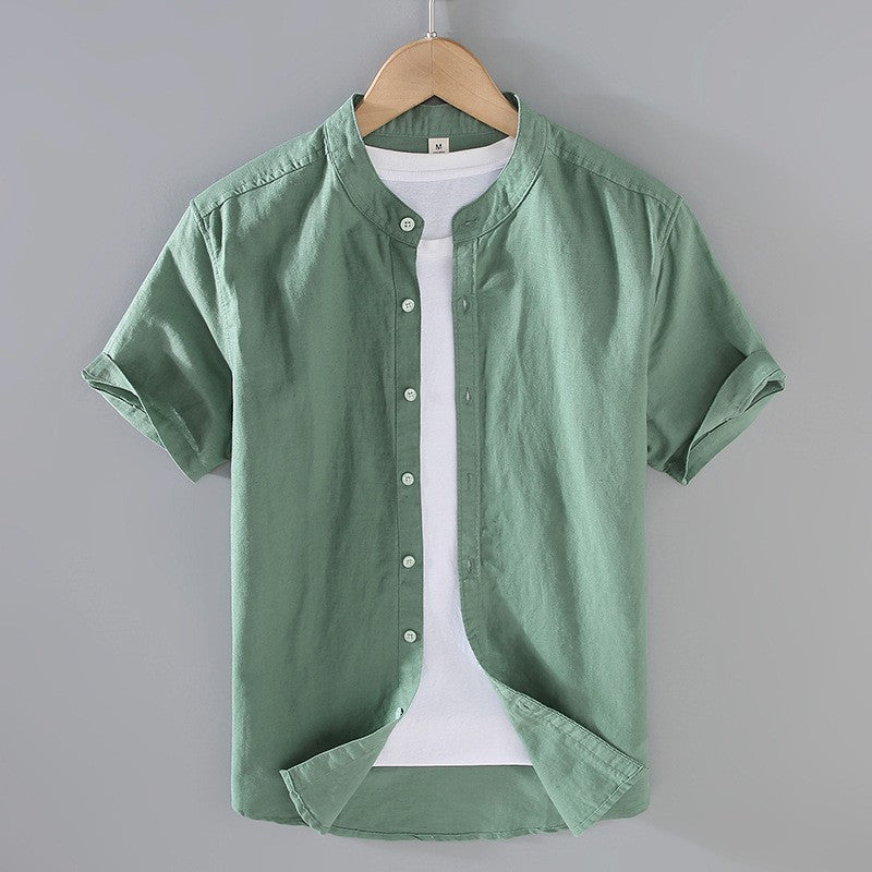 Camicia di lino a maniche corte