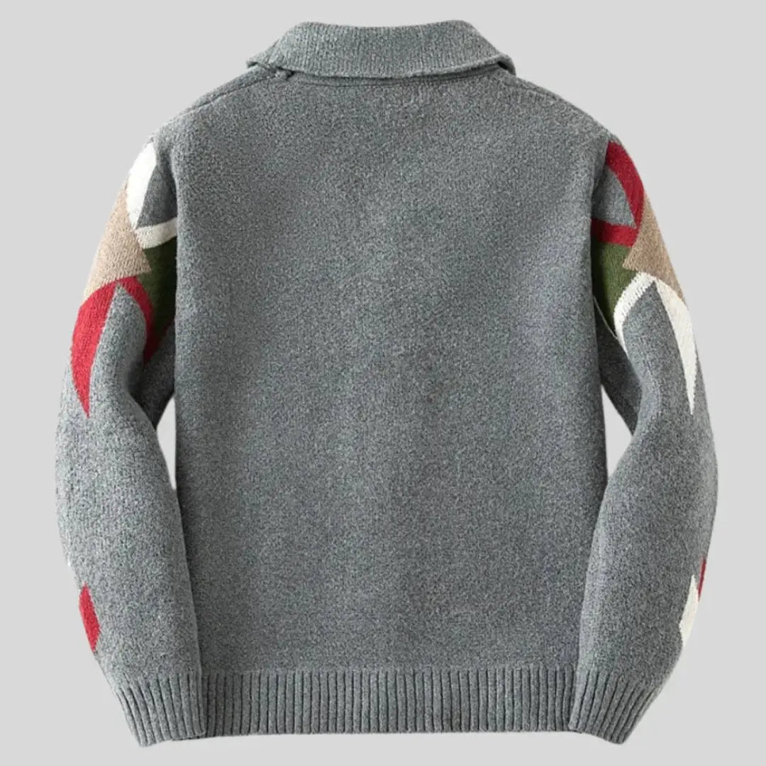 Jacquard Wool Cardigan