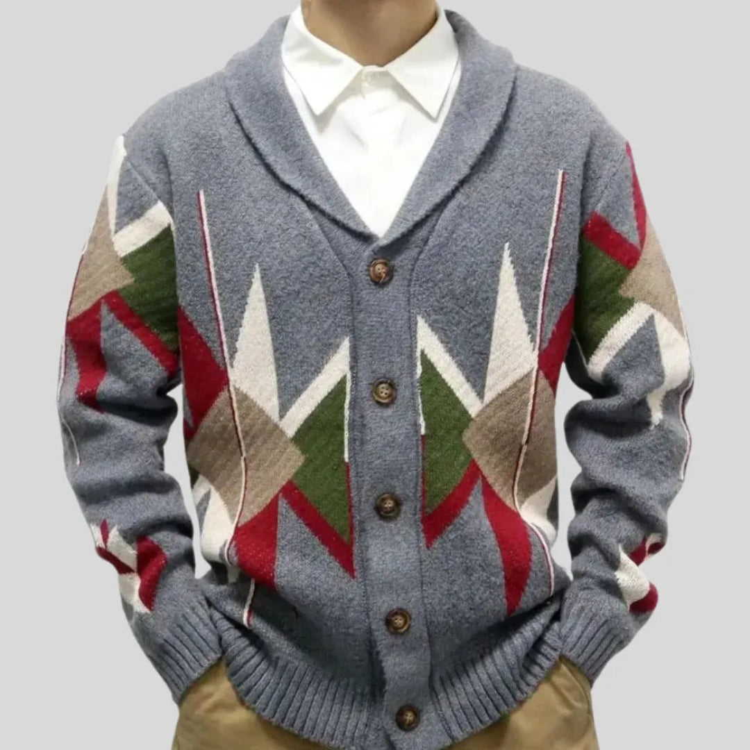 Jacquard Wool Cardigan