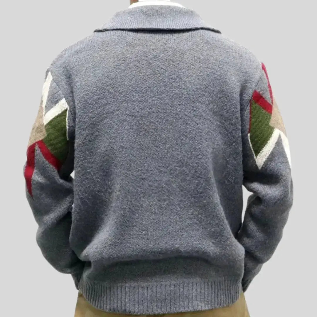 Jacquard Wool Cardigan