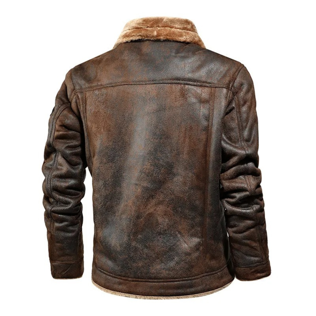 Elegant Fleece Lined Leather Jacket