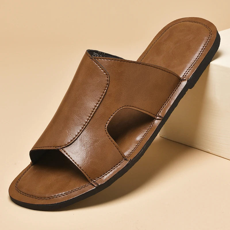 Elegant Leather Men's Slippers