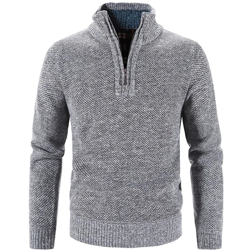 Elegant Thick Fleece Zip Sweater