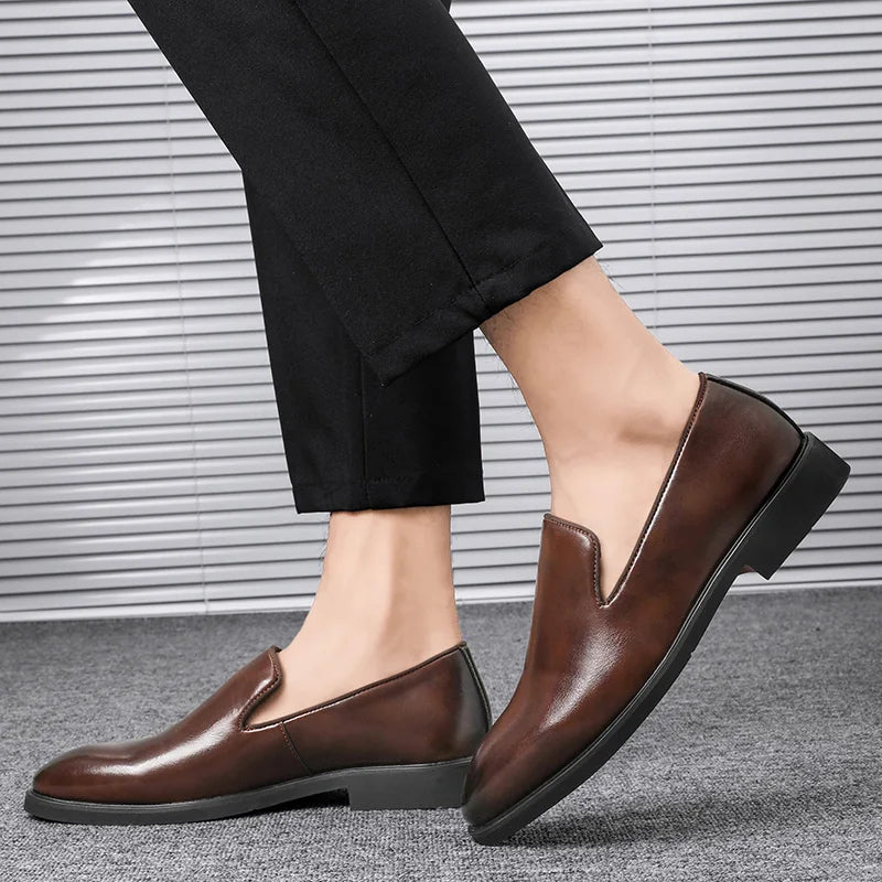 Elegant Leather Business Slip-On Shoes