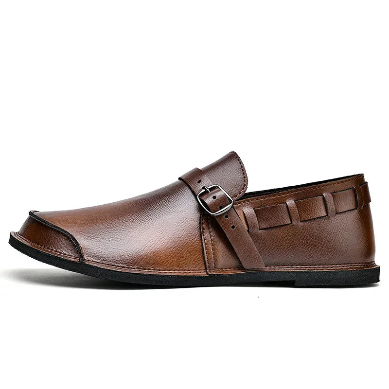 Buckled Leather Loafers
