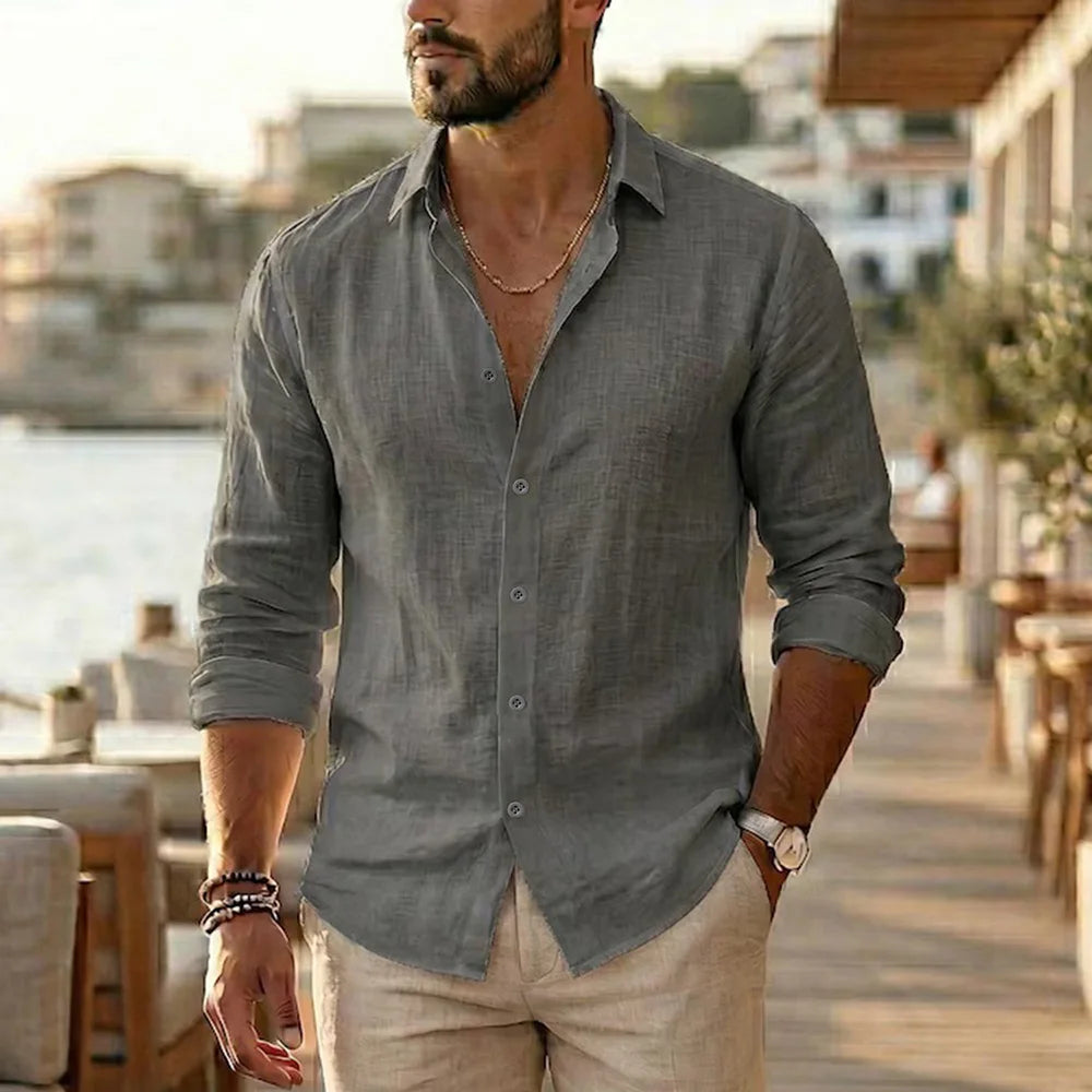Elegant Cotton Linen Shirt