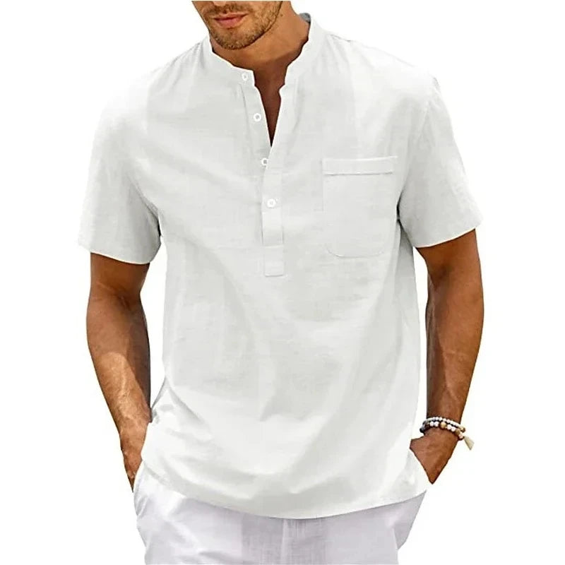 Chemise élégante à manches courtes en coton