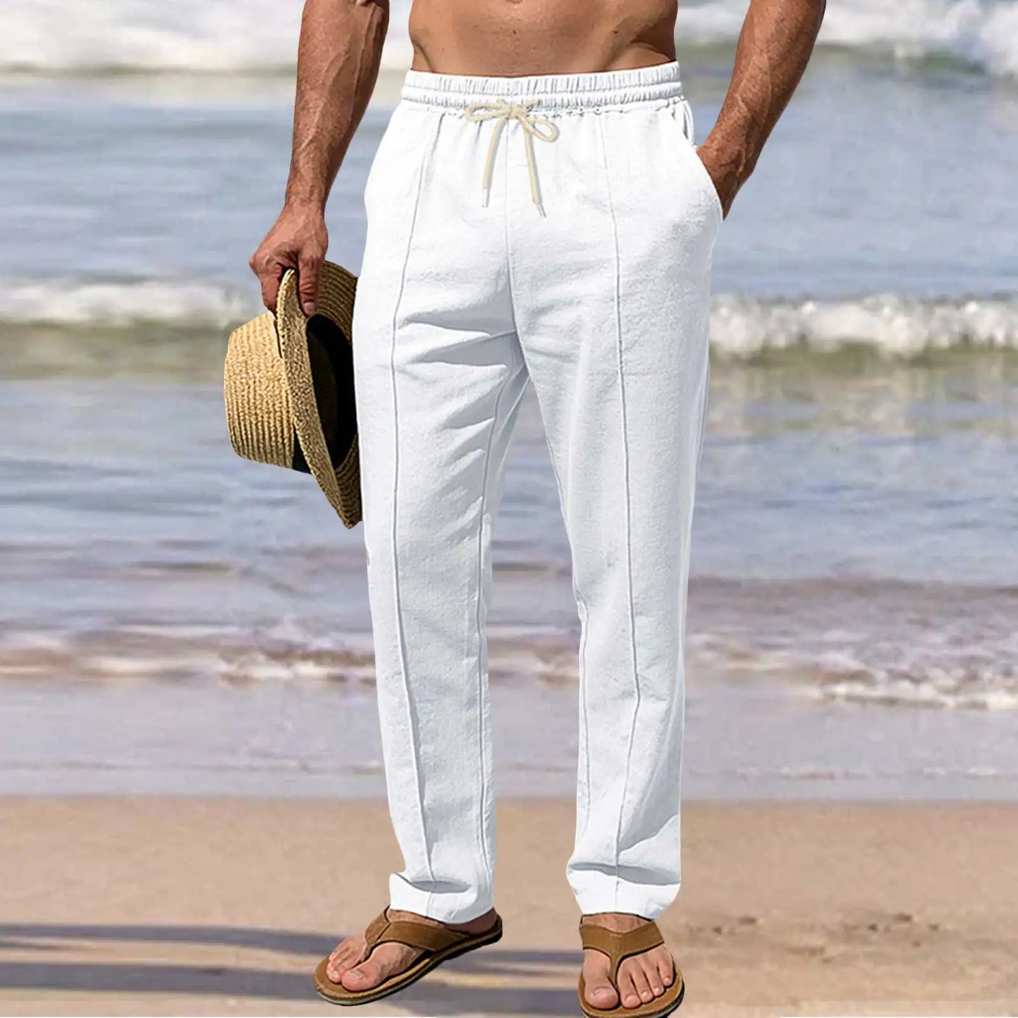 Eleganti pantaloni estivi in cotone