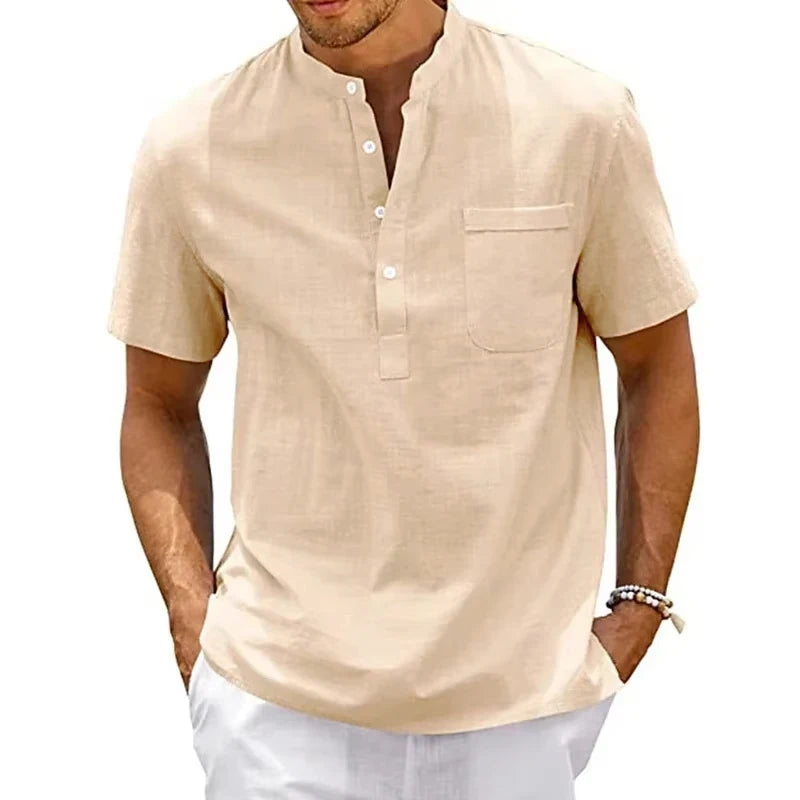 Chemise élégante à manches courtes en coton