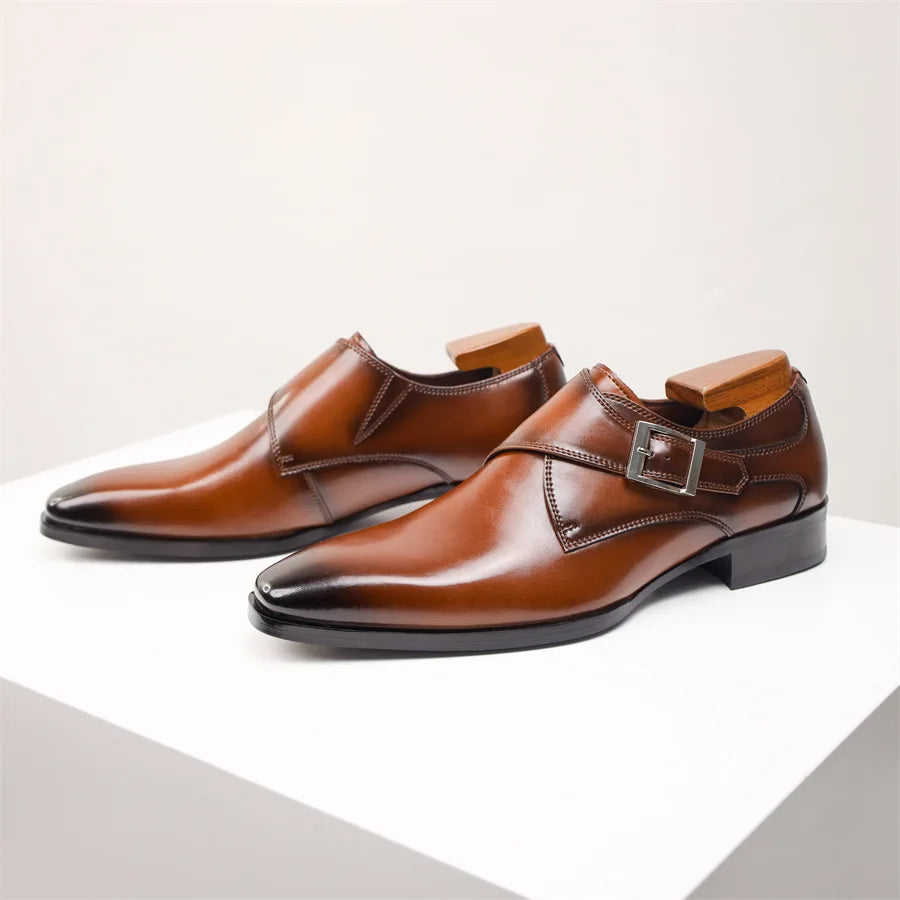 Chaussures à boucle en cuir italien