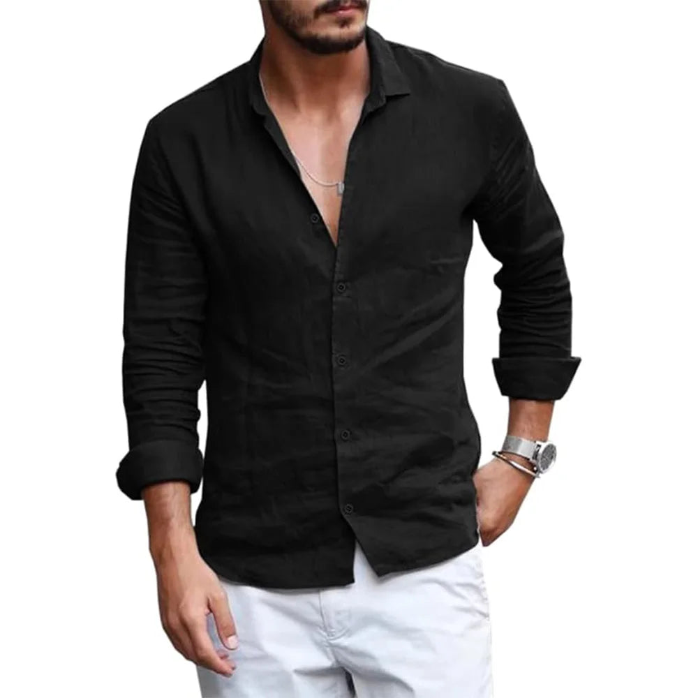Elegant Cotton Linen Summer Shirt