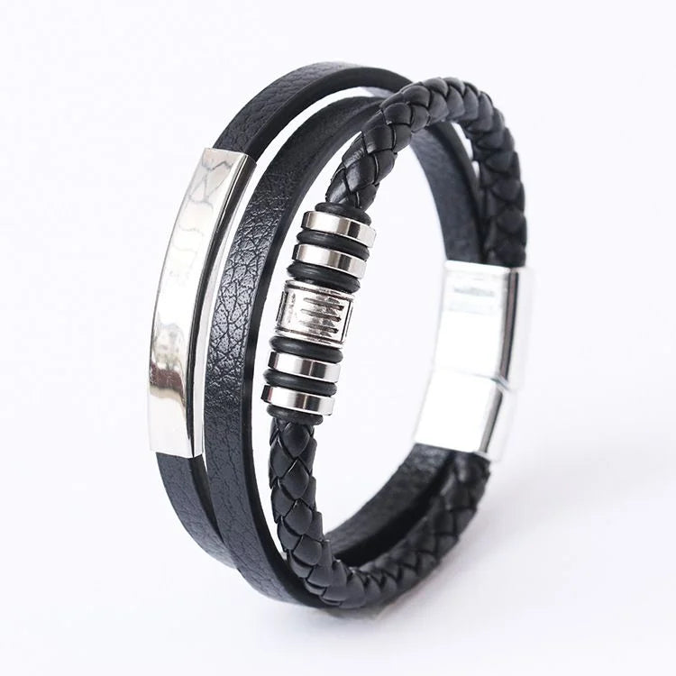 Musical Symbol Men's Leather Bracelet